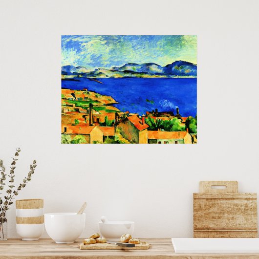 Cezanne - Golf von Marseille, Poster (Küche)