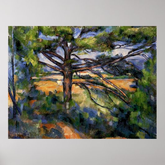 Cezanne - Große Kiefer und rote Erde Poster (Vorne)
