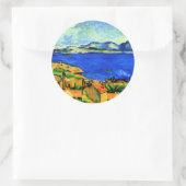 Cezanne - Gulf of Marseille, popular artwork, Runder Aufkleber (Tasche)