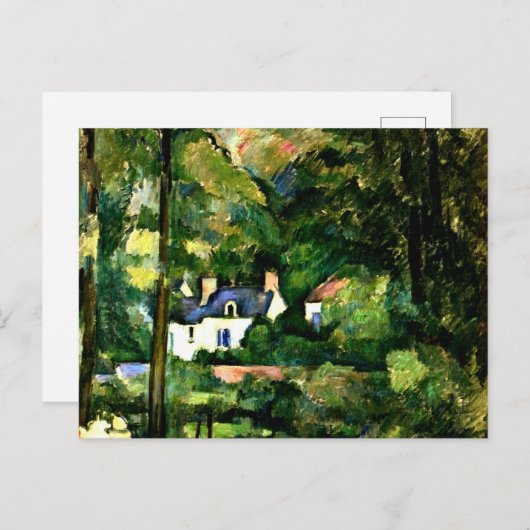 Cezanne - Häuser im Grünen, 1881, Postkarte (Vorne/Hinten)