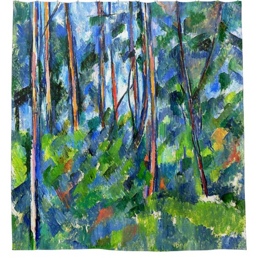 Cezanne - Im Wald, Duschvorhang (Vorderseite)