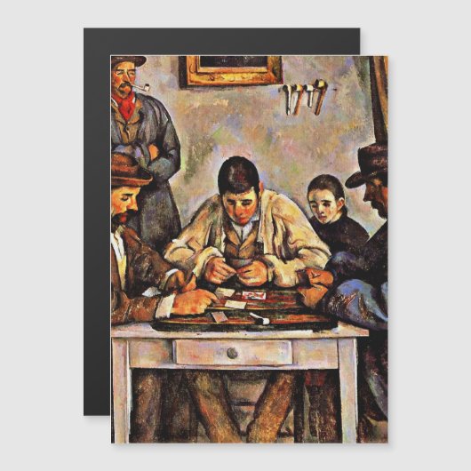 Cezanne - Kartenspieler, Magneteinladung (Vorne/Hinten)