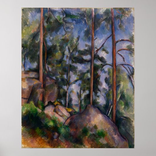 Cézanne - Kiefern und Rochers Fontainebleau Poster (Vorne)