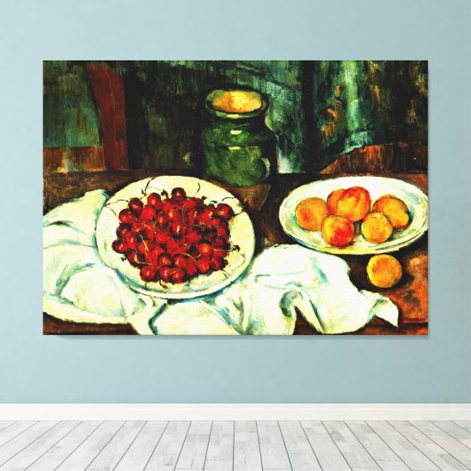 Cezanne - Kirschen, Leinwanddruck (Insitu (Holzboden))