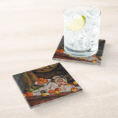 Cezanne: Kunstwerke aus Obst, Kuchen und Obst Glasuntersetzer (Schrägansicht)