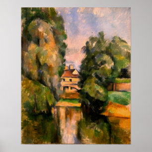 Cézanne - Landhaus an einem Fluss Poster