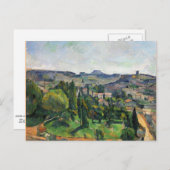 Cezanne - Landschaft mit Straße und Glockenturm Postkarte (Vorne/Hinten)