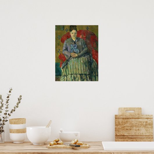 Cézanne - Madame Cézanne im Roten Sessel Poster (Küche)