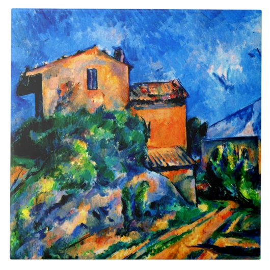 Cezanne - Maison Maria mit Blick auf das Schloss N Fliese (Vorderseite)