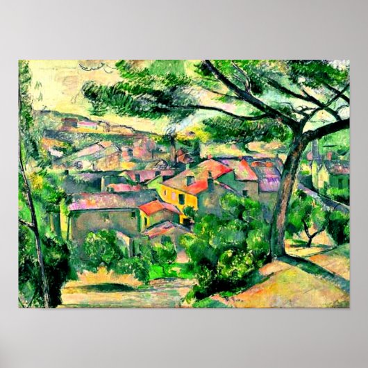 Cezanne - Morgenblick von L'Estaque Poster (Vorne)