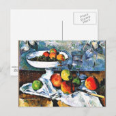 Cezanne - Obstschale, Glas, Äpfel, Postkarte (Vorne/Hinten)