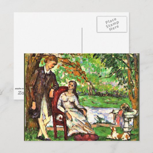 Cezanne - Paar im Garten Postkarte (Vorne/Hinten)