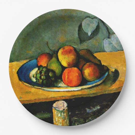 Cezanne - Pfirsiche, Birnen und Trauben Pappteller (Vorderseite)