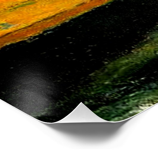 Cezanne - Pfirsiche, Birnen und Trauben Poster (Ecke)