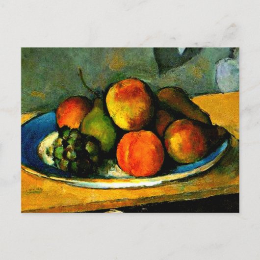 Cezanne - Pfirsiche, Birnen und Trauben Postkarte (Vorderseite)