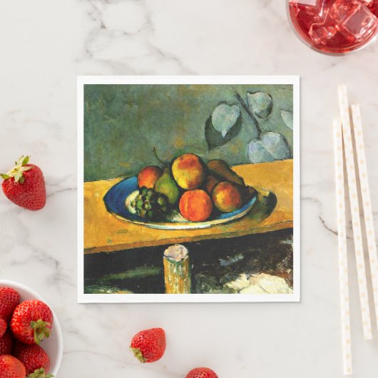 Cezanne - Pfirsiche, Birnen und Trauben Serviette (Beispiel)