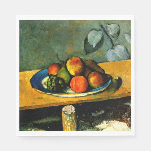 Cezanne - Pfirsiche, Birnen und Trauben Serviette (Vorderseite)