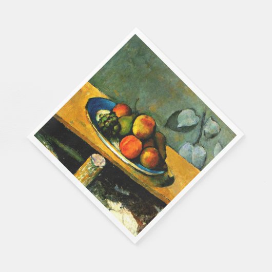 Cezanne - Pfirsiche, Birnen und Trauben Serviette (Ecke)