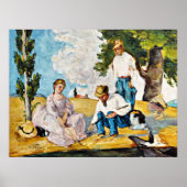 Cezanne - Picnic am Ufer Poster (Vorne)