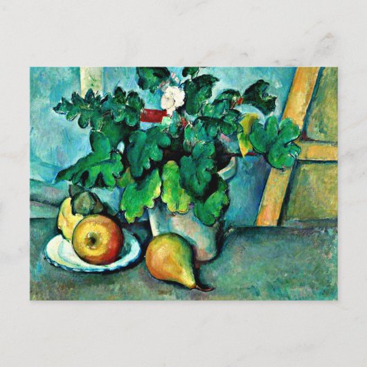 Cezanne - Porree aus Primrosen und Obst Postkarte (Vorderseite)