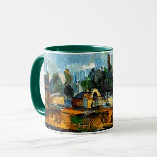 Cezanne - Riverbanks, Landschaftsmalerei Tasse (Vorderseite Links)