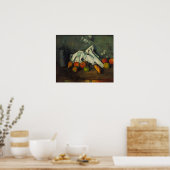 Cézanne - Schachtel für Milch und Apfel Poster (Küche)