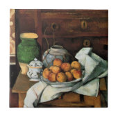 Cezanne - Schiffe, Obst und Tuch Fliese (Vorderseite)
