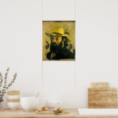 Cézanne - Selbstportrait in einem Strohhut Poster (Küche)