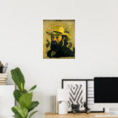 Cézanne - Selbstportrait in einem Strohhut Poster (Heimbüro)