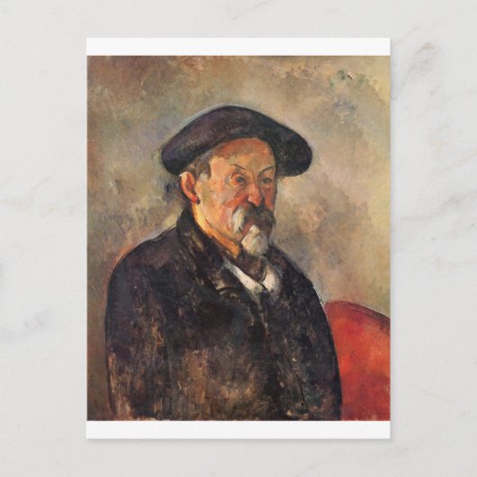 Cezanne - Selbstportrait mit Barett Postkarte (Vorderseite)