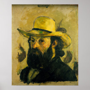 Cézanne - Selbstporträt mit Strohhut Poster