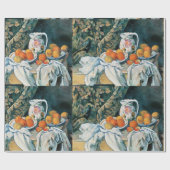 Cezanne Still Life Vorhang, Flower Pitcher, Frucht Geschenkpapier (Flach)