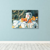 Cezanne Still Life Vorhang, Flower Pitcher, Frucht Leinwanddruck (Insitu (Holzboden))