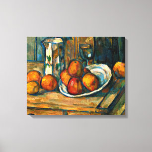 Cezanne - Still Life with Milk Jug and Fruit Leinwanddruck