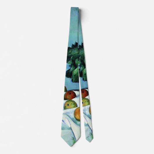 Cezanne - Stilleben mit Äpfeln und Primeln Krawatte (Vorderseite)