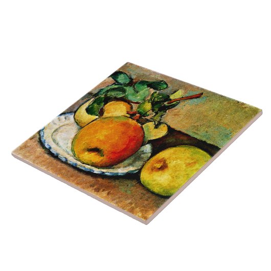 Cezanne - Stillleben mit Äpfeln und Birnen, Fliese (Seite)