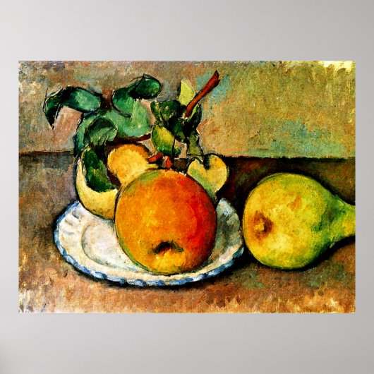 Cezanne - Stillleben mit Äpfeln und Birnen Poster (Vorne)