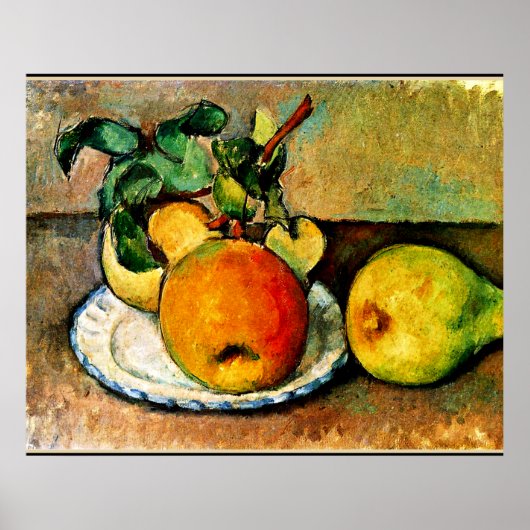 Cezanne - Stillleben mit Äpfeln und Birnen Poster (Vorne)