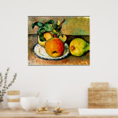 Cezanne - Stillleben mit Äpfeln und Birnen Poster (Küche)