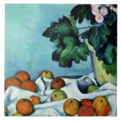 Cezanne - Stillleben mit Äpfeln und Primrosen Fliese (Vorderseite)