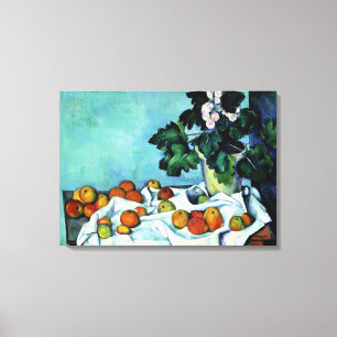 Cezanne - Stillleben mit Äpfeln und Primrosen Leinwanddruck