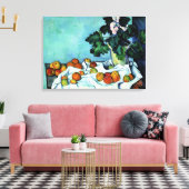 Cezanne - Stillleben mit Äpfeln und Primrosen Leinwanddruck (Insitu (Wohnzimmer))