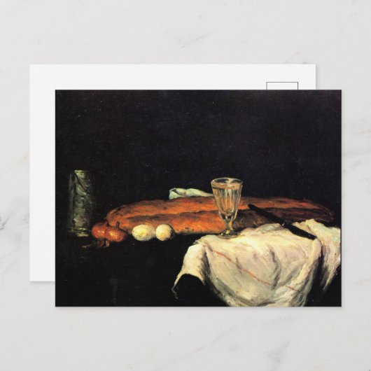 Cezanne - Stillleben mit Brot und Eiern Postkarte (Vorne/Hinten)