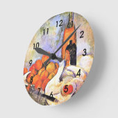 Cezanne - Stillleben mit Flaschen und Äpfeln Runde Wanduhr (Winkel)