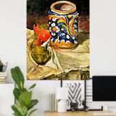 Cezanne - Stillleben mit italienischem Erdgeschirr Poster (Heimbüro)