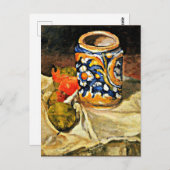 Cezanne - Stillleben mit italienischem Erdgeschirr Postkarte (Vorne/Hinten)