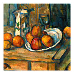 Cezanne - Stillleben mit Milchkrug und Obst Fotodruck