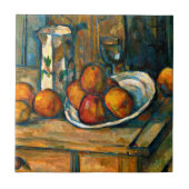 Cezanne - Stillleben mit Milchsaft und Obst Fliese (Vorderseite)