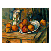 Cezanne - Stillleben mit Milchsaft und Obst Poster (Vorderseite)
