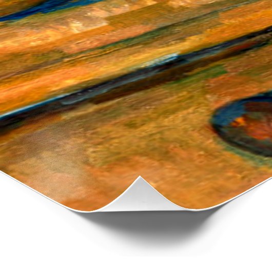 Cezanne - Stillleben mit Milchsaft und Obst Poster (Ecke)